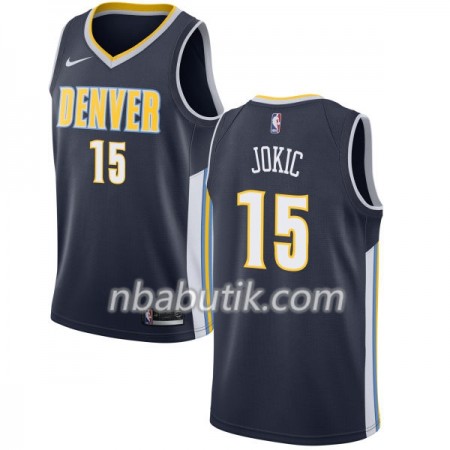 NBA Mænd Trøje Denver Nuggets Nikola Jokic 15 Nike 2017-18 Navy Swingman